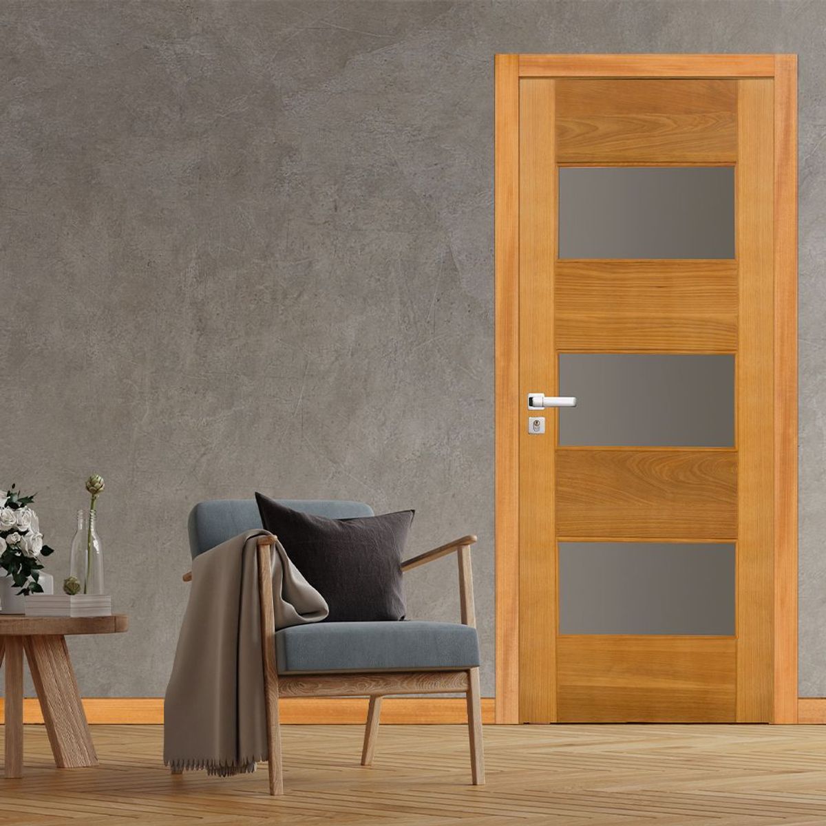Folha de Porta Madeira Macica Tauari Natural 210x90x3,5cm Milão Wood Glass, marca Mapaf - Foto 2