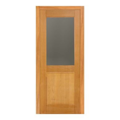 Porta Montada de Giro Madeira Macica Tauari Natural Esquerda 213x87,5x14cm Monaco Wood Glass