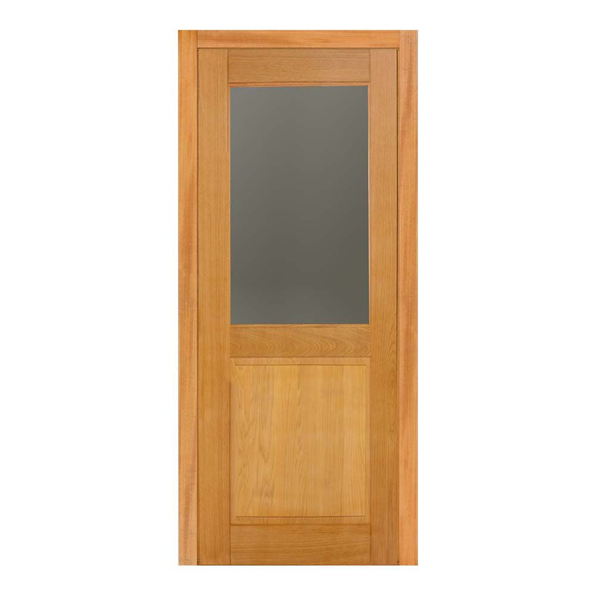 Porta Montada de Giro Madeira Macica Tauari Natural Esquerda 213x97,5x14cm Monaco Wood Glass, marca Mapaf - Foto Principal