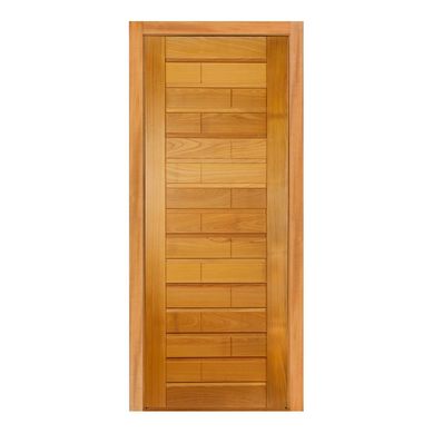 Porta Montada de Giro Madeira Macica Tauari Natural Esquerda 213x87,5x14cm Roma