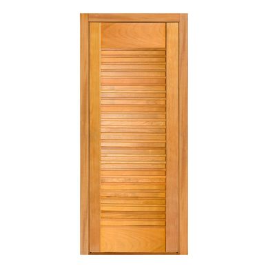 Porta Montada de Giro Madeira Macica Tauari Natural Esquerda 213x87,5x14cm Suica