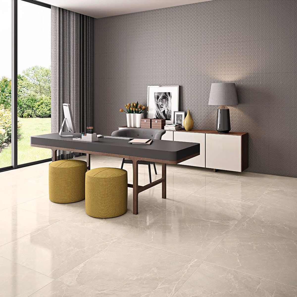Piso Porcelanato Polido Retificado Bege Interno 90x90cm Illuminato Beige Lux Biancogres Caixa 2,4m², marca Biancogres - Foto 2