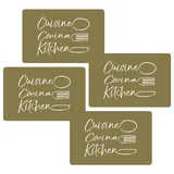 Kit com 4 Jogos Americanos PVC Dourado Just Home Collection