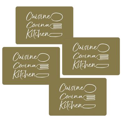 Kit com 4 Jogos Americanos PVC Dourado Just Home Collection