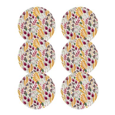Kit com 6 Pratos Melamina Magnlia Just Home Collection