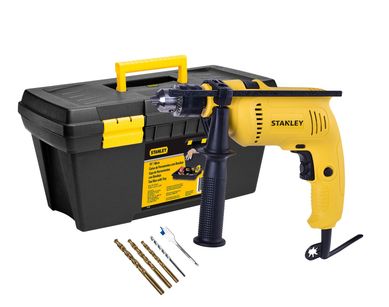 Furadeira de Impacto 1/2 13mm 600 Watts + Caixa de Ferramentas 19 e 5 Brocas SDH600K5 Stanley 220v