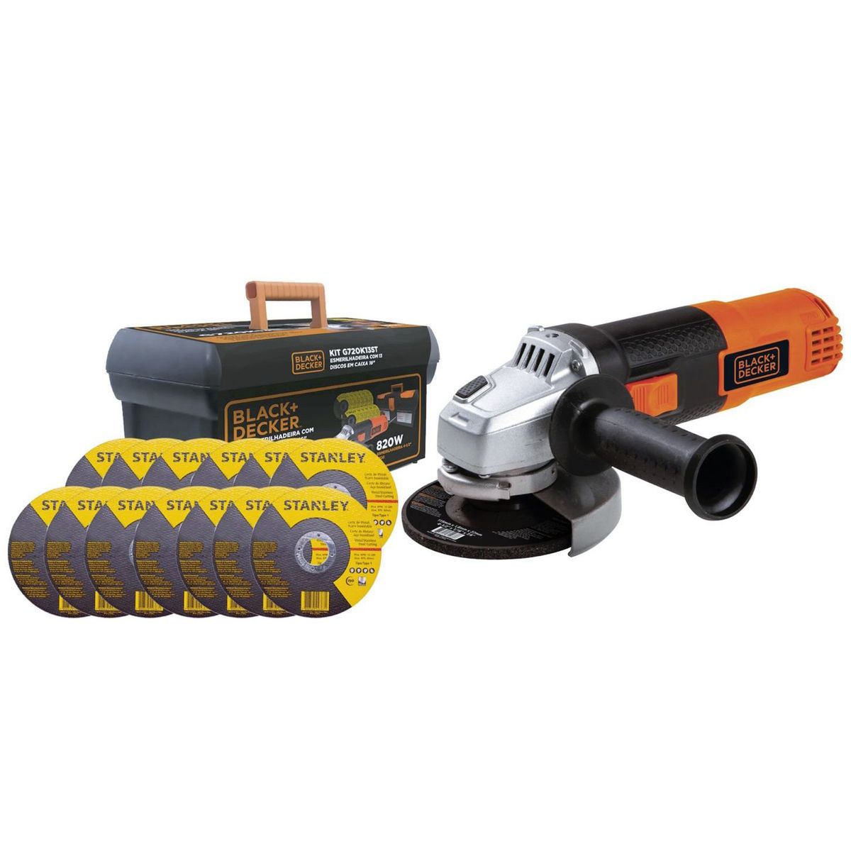Kit Esmerilhadeira 820W C/ 13 Discos E Maleta 220V, marca Black&decker - Foto Principal