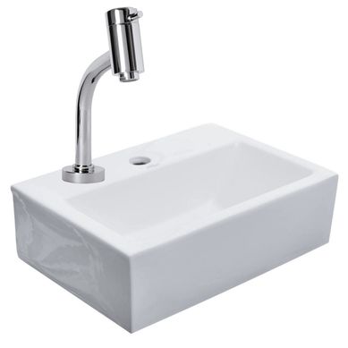 Kit 1 Cuba Retangular Milan Dacqua  + 1 Torneira Lavatrio Mesa Cuba Cromada Fit Sensi Dacqua