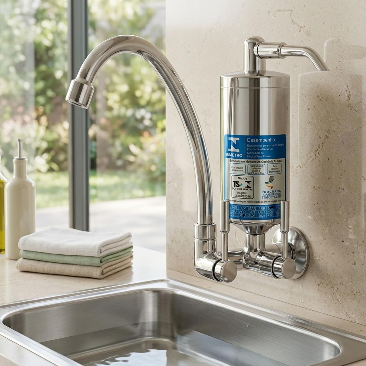 Conjunto Filtro Abs com Torneira Parede com Arejador Articulado C31, marca Sensi Dacqua - Foto 2