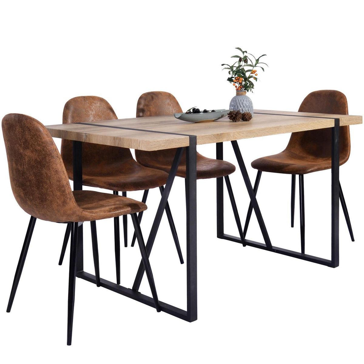 Just Home Collection - Conjunto Sala De Jantar Mesa Com 4 Cadeiras Vexa Just Home Collection