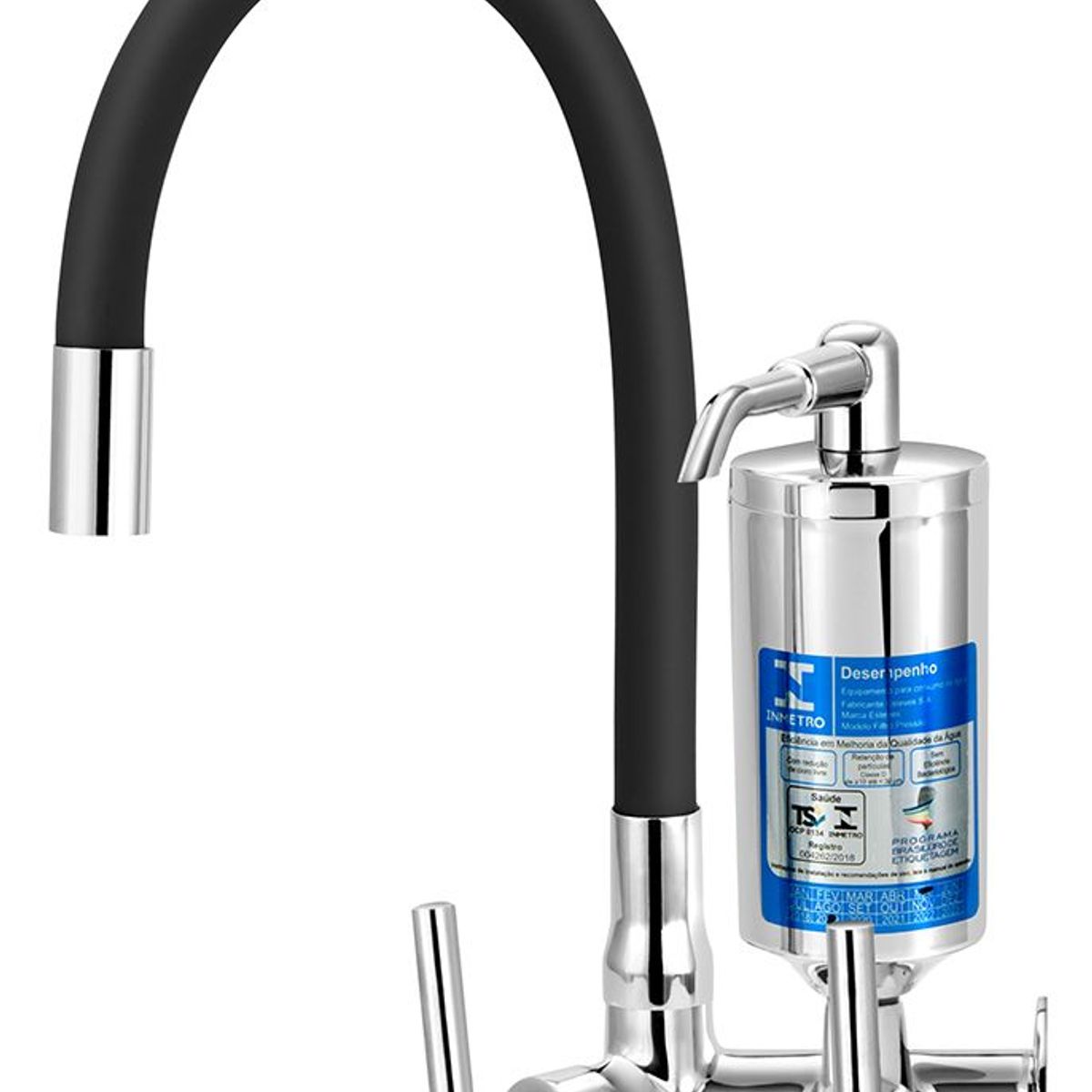 Filtro com Torneira Parede Flexível Preta C61, marca Sensi Dacqua - Foto Principal