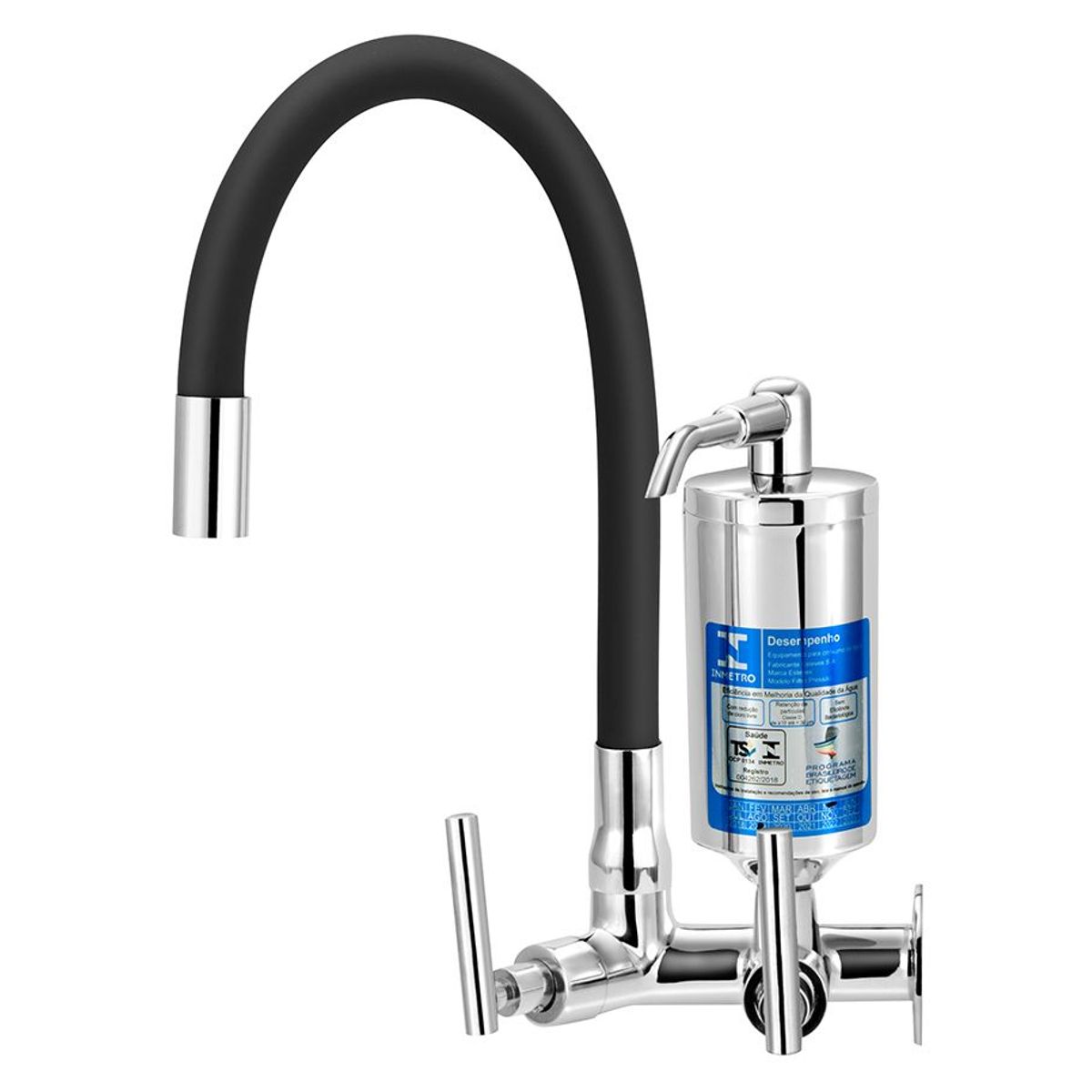 Filtro com Torneira Parede Flexível Preta C61, marca Sensi Dacqua - Foto Principal