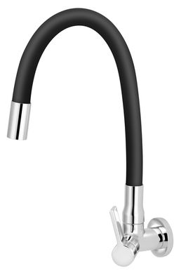 Torneira Cozinha Parede Bica Flexvel Preta C62