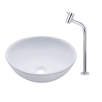 Kit 1 Cuba Red Bombay Grade Muro + 1 Torneira Lavatrio Mesa Longa Cromada Fit Sensi Dacqua