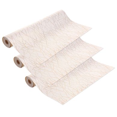 Kit com 3 Papeis de Parede Castellani JY12101 53x1000 cm Off White