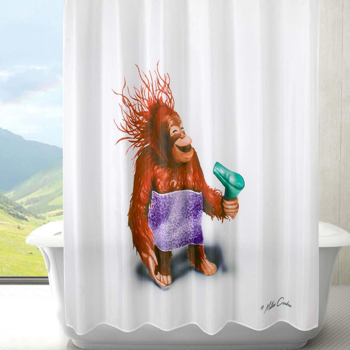 Cortina De Banho 12G Dryer Monkey Just Home Collection, marca Just Home Collection - Foto 2