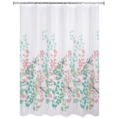 Cortina De Banho 12G Pssaro e Flores Just Home Collection