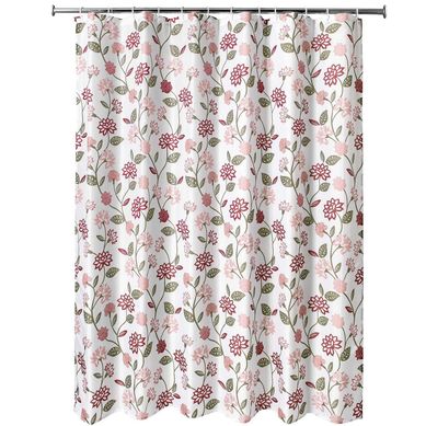 Cortina para Banheiro 12 G Flores Just Home Collection