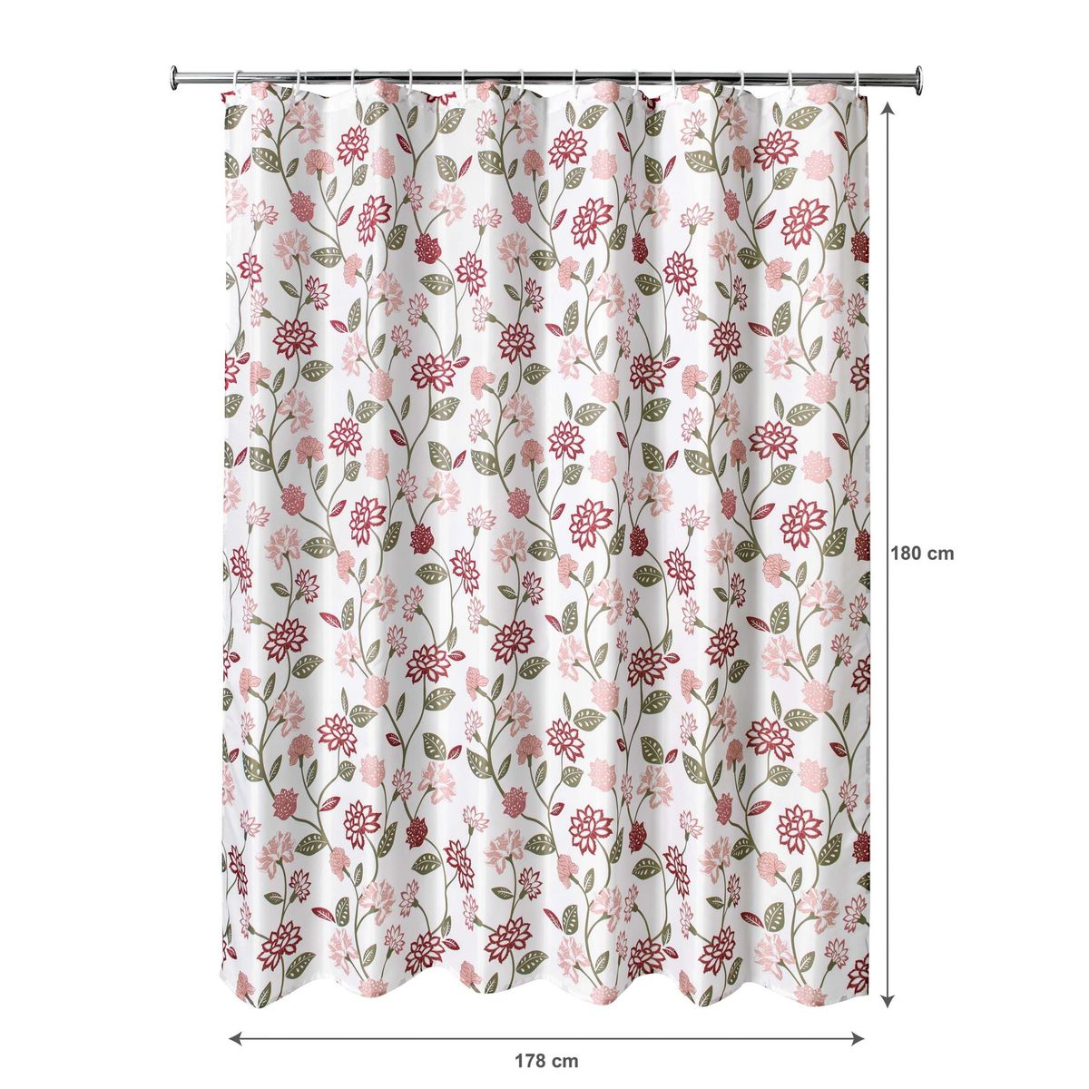 Cortina para Banheiro 12 G Flores Just Home Collection, marca Just Home Collection - Foto Principal
