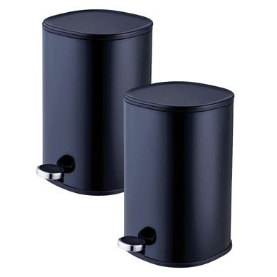 Kit com 2 Lixeiras Cilindro 5L Preto Just Home Collection