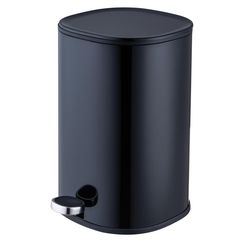 Lixeira 5 Litros Metal Cilindro com Pedal Preta Just Home Collection