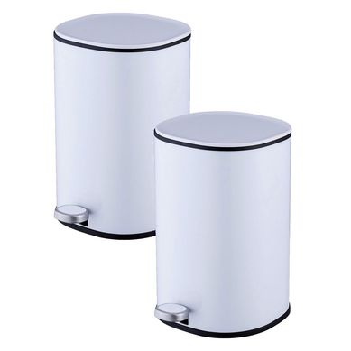 Kit com 2 Lixeiras Cilindro 5L Branco Just Home Collection