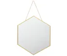 Espelho Decorativo 39x45cm com Corrente Hexa Gold Dourado Just Home Collection