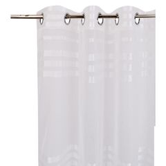 Cortina 1 Folha 220x140cm Voil Listras Branco Just Home Collection