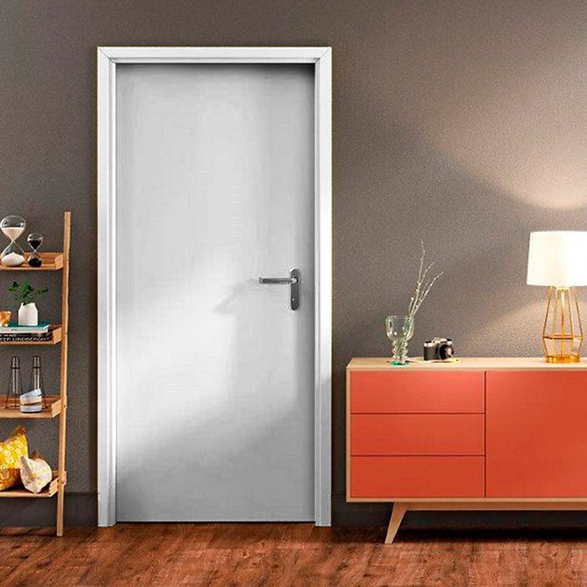 Folha de Porta Lisa Madeira Colmeia Fundo Primer Branco 210x72x3,5cm Economica, marca Eucatex - Foto Principal