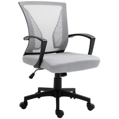 Cadeira de Escritório com Tela Mesh Cinza Just Home Collection