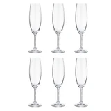 Kit com 6 Taças para Degustação de Champagne Cristal Ecológico Lyor Crystal Bohemia 220ml Coliseu