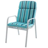Cadeira Com Almofada Azul e Branco  Just Home Collection
