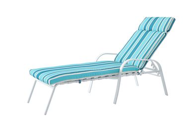 Espreguiadeira Com Almofada Azul e Branco Just Home Collection