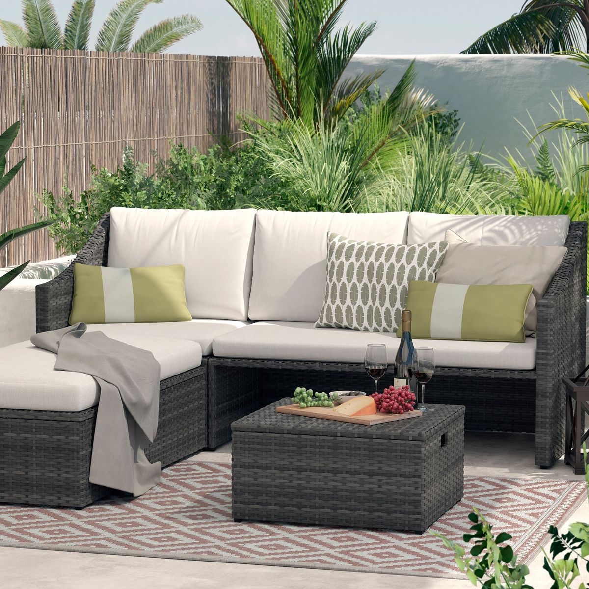 Sofa Modular 4Pcs Ratan Pe, marca Just Home Collection - Foto Principal