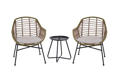 Conjunto Varanda Benagil 3 Peas Ratan Bege 85 x 64 x 64 cm Just Home Collection