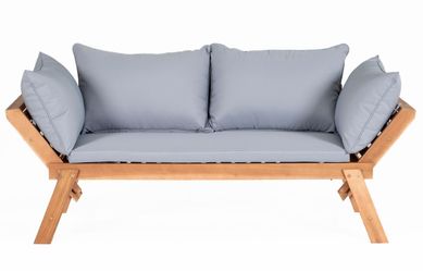 Banco de Madeira com Almofadas Accia Home Collection Garden