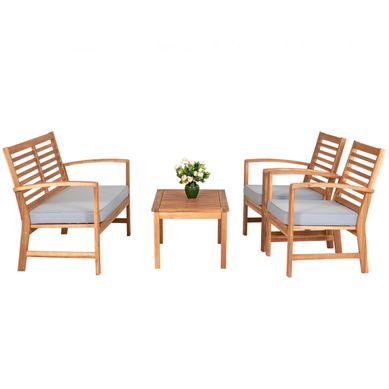 Conjunto de Jantar Madeira Accia HD01 4 Peas Just Home Collection