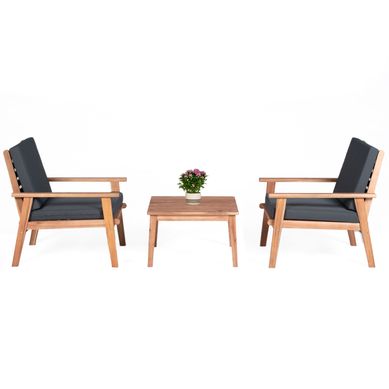 Conjunto de Bar Madeira Accia HD02 3 Peas Home Collection Garden
