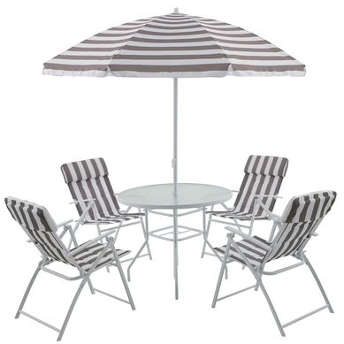 Conjunto de Jantar Country III 6 Peas Taupe Metal Just Home Collection