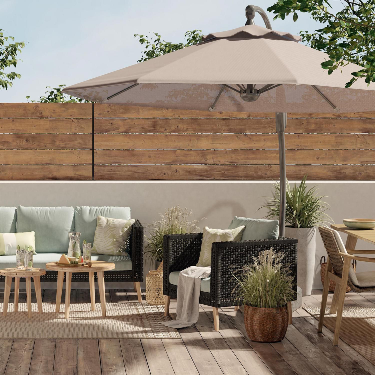 Ombrelone Lat Alu 3m Napoli com Base Nt Just Home Collection | Sodimac