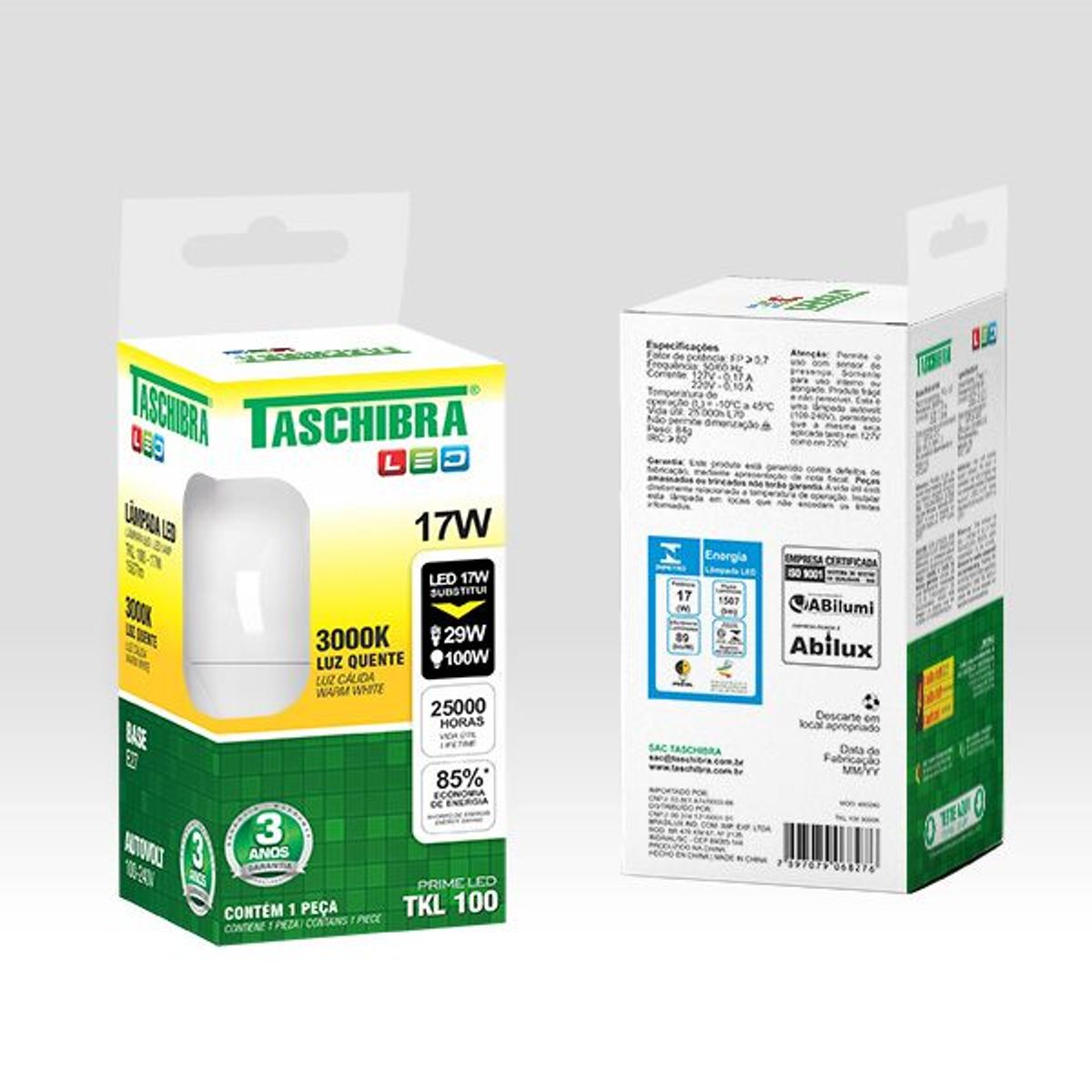 Lâmpada Led TKL 100 17W E27 3000K Taschibra, marca Taschibra - Foto 2