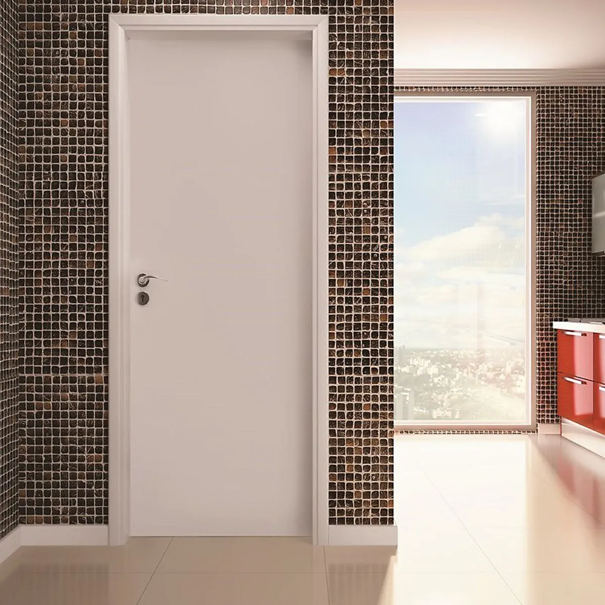 Folha de Porta Lisa Madeira Colmeia Branco 210x82x3,5cm Max, marca Eucadoor - Foto 2