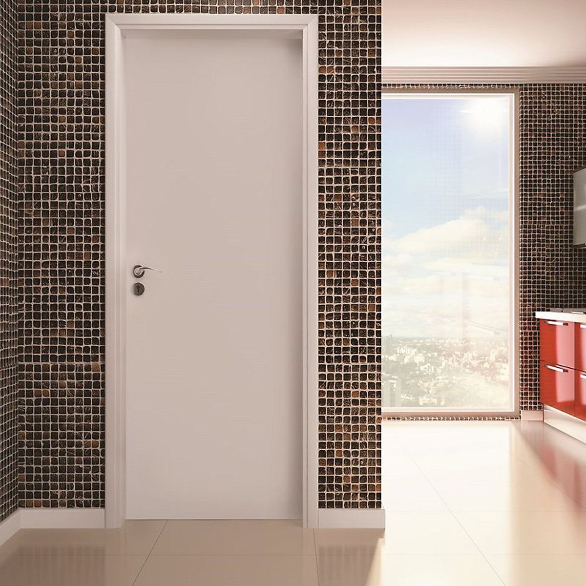 Folha de Porta Lisa Madeira Colmeia Branco 210x92x3,5cm Max, marca Eucadoor - Foto 2