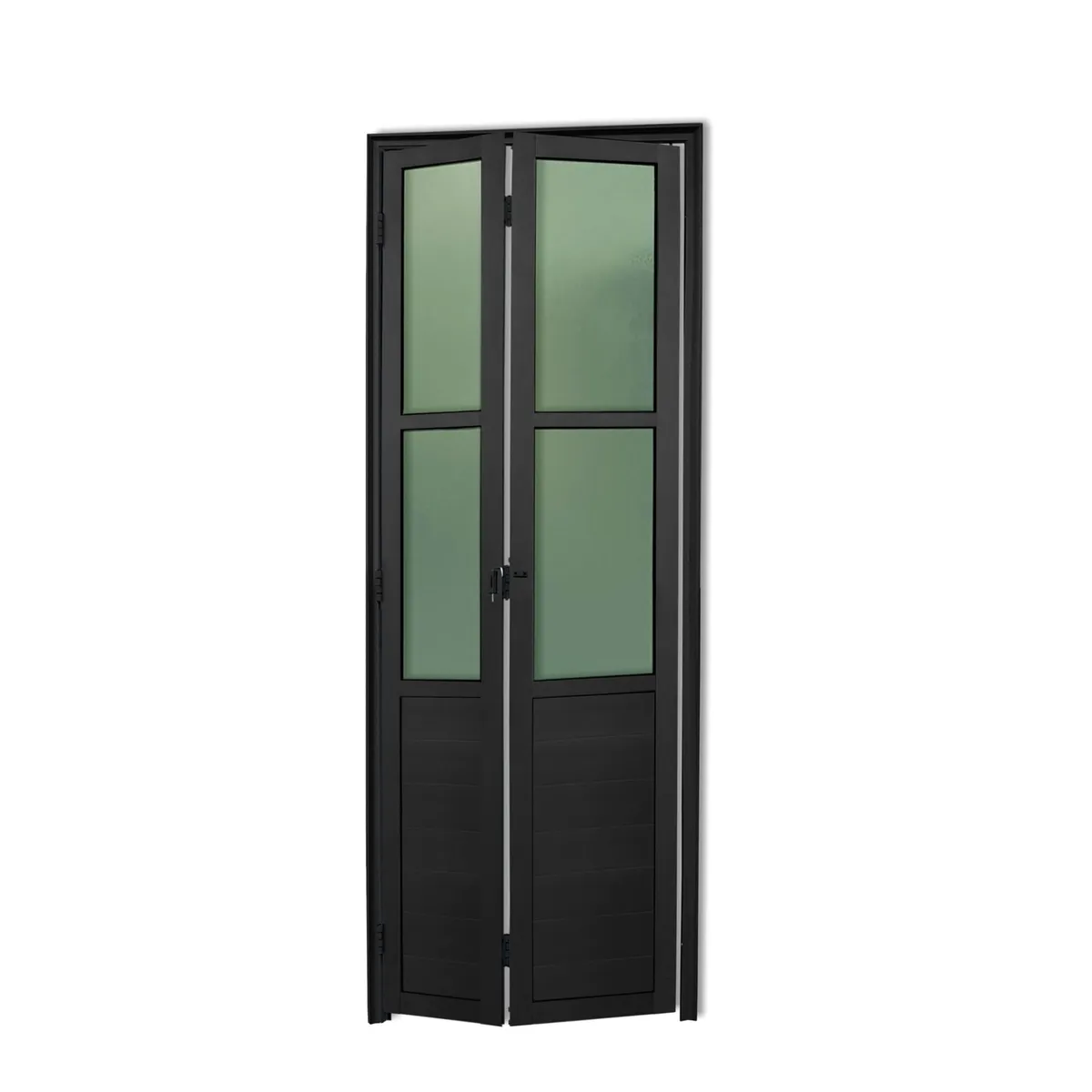 Porta Camarão e Vidro Alumínio Preto 2 Folhas Direita 210x70x4,6cm L.25, marca Brimak - Foto Principal