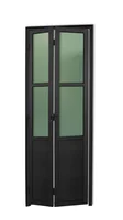 Porta Camarão e Vidro Alumínio Preto 2 Folhas Esquerda 210x70x4,6cm L.25