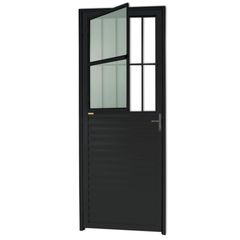Porta Postigo Alumínio Preto Direita 210x80x4,6cm L.25