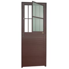 Porta Postigo Alumínio Corten Esquerda 210x80x4,6cm L.25