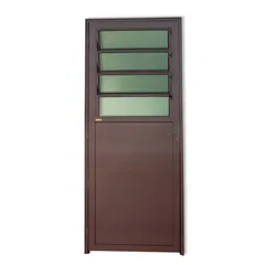 Porta Basulante Lambri Alumínio Corten Direita 210x86x4,6cm Super 25