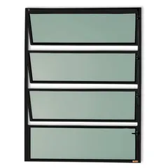 Janela Basculante 3 Basc Alumínio Preto 80x40x2,3cm Master