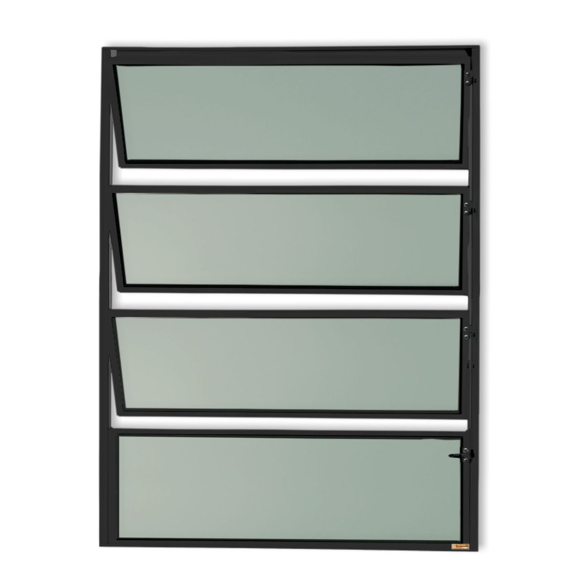 Janela Basculante 3 Basc Alumínio Preto 80x60x2,3cm Master, marca Brimak - Foto 2